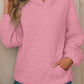 Textured Long Sleeve Hoodie with Pockets