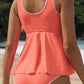 Scoop Neck Wide Strap Tankini Set