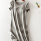 Striped Round Neck Short Sleeve Dress