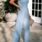 Smocked Tube Wide Leg Jumpsuit