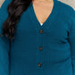 Zenana Kiss Me Tonight Full Size Button Down Cardigan in Teal