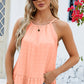 Tied Ruffled Round Neck Cami