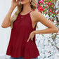 Tied Ruffled Round Neck Cami