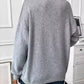Loose Round Neck Solid Color Knitted Sweater: Green / M