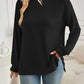 Slit Round Neck Long Sleeve Sweatshirt