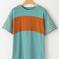 Striped Round Neck Short Sleeve T-Shirt