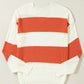 Color Block Dropped Shoulder V-Neck Sweater