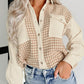 Houndstooth Button Up Long Sleeve Jacket