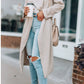 Open Front Long Sleeve Trench Coat