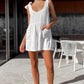 Full Size Scoop Neck Tie Shoulder Romper