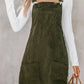 Pocketed Square Neck Wide Strap Overall Dress