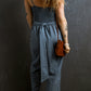 Tied Smocked Wide Leg Jumpsuit