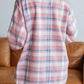 Plaid Collared Neck Long Sleeve Jacket