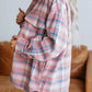 Plaid Collared Neck Long Sleeve Jacket