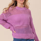 BiBi Openwork Long Sleeve Knit Top