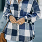 Plaid Button Up Dropped Shoulder Jacket