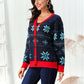 Snowflake Pattern Button Down Cardigan