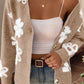 Flower Button Up Long Sleeve Cardigan