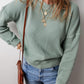 Waffle-Knit Long Sleeve Dropped Shoulder Top