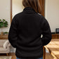 Full Size Turtleneck Zip Up Long Sleeve Sherpa Jacket