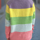 Color Block Round Neck Long Sleeve Sweater