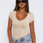 Scoop Neck Cap Sleeve T-Shirt