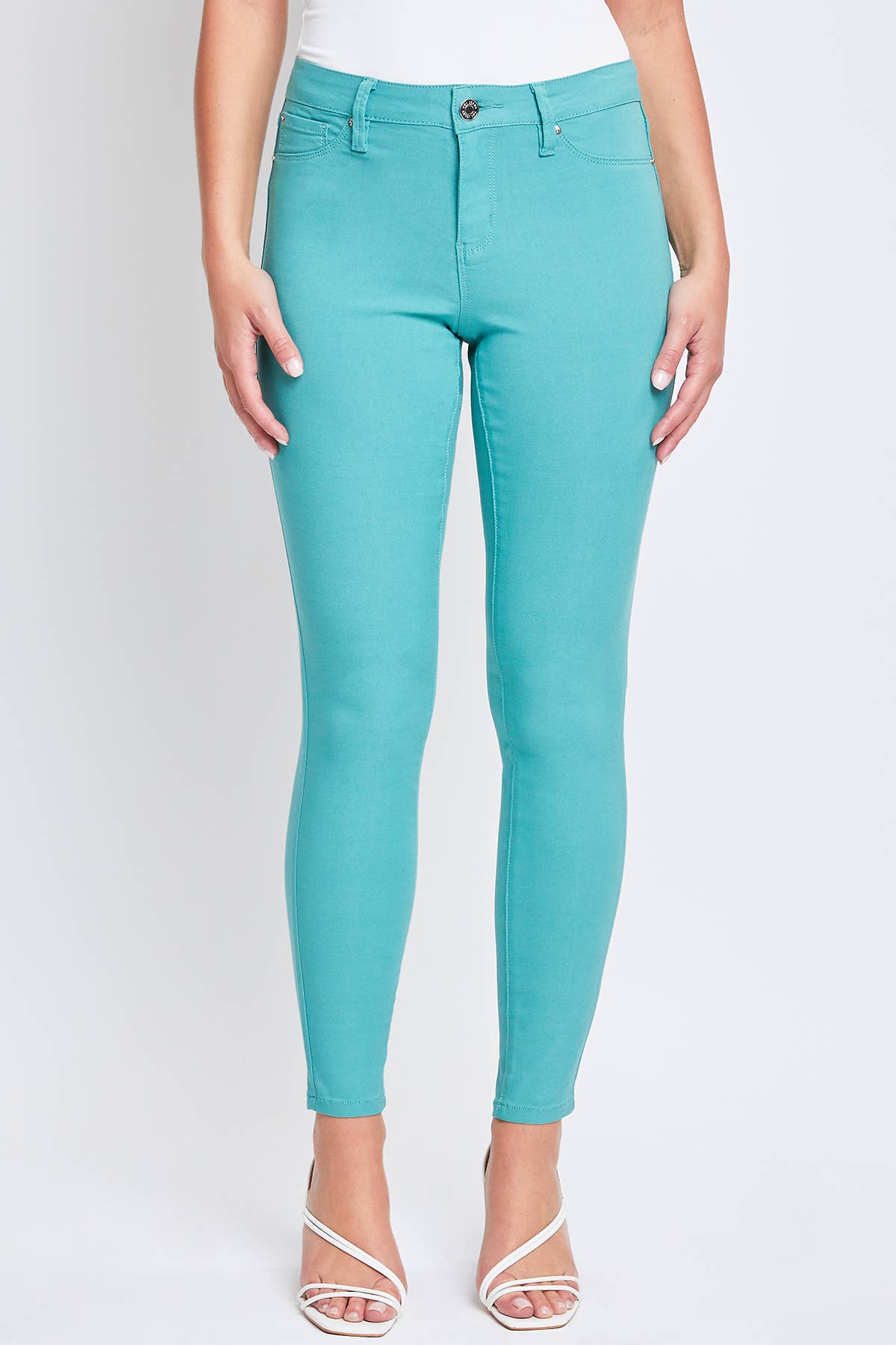 Hyperstretch Mid-Rise Skinny Jean: XL / Junior / Sea Green