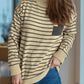 Striped Mock Neck Long Sleeve Sweater