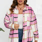 Plaid Button Up Dropped Shoulder Jacket