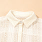 Openwork Collared Neck Long Sleeve Shirt