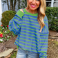 Striped Round Neck Long Sleeve Sweater