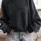 Mock Neck Dropped Shoulder Sweatshirt