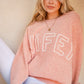 And The Why WIFEY & Heart Round Neck Sweater