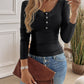 Devine Lace Detail Round Neck Long Sleeve T-Shirt