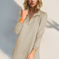 Double Take Textured Quarter Zip Long Sleeve Dress