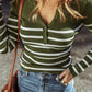 Striped Long Sleeve Knit Top