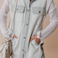 Pocketed Curved Hem Button Up Vest