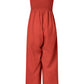 Smocked Spaghetti Strap Wide Leg Jumpsuit