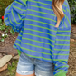 Striped Round Neck Long Sleeve Sweater