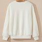 HOWDY Patched Round Neck Sherpa Sweatshirt