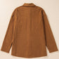 Pocketed Snap Down Long Sleeve Jacket