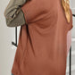 Plus Size Exposed Seam Color Block Quarter Zip Sweatshirt