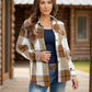 Full Size Pocketed Plaid Collared Neck Shacket