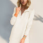 Double Take Textured Quarter Zip Long Sleeve Dress