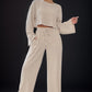 Round Neck Long Sleeve Top and Pants Set