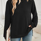 Slit Round Neck Long Sleeve Sweatshirt