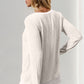 Double Take Corded Rib Thumbhole Cuff Round Neck T-Shirt