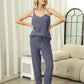 Fuzzy V-Neck Cami and Pants Lounge Set