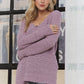 ADORA High-Low Side Slit V-Neck Sweater