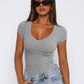 Scoop Neck Cap Sleeve T-Shirt